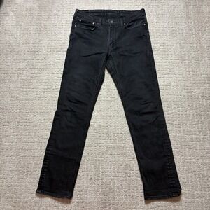 Levi's Men's 511 34x32 Black Cotton Denim Jeans Dark Wash 5-Pocket Design